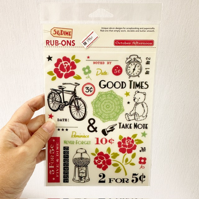 ตุลาคม Afternoon 5 & Dime Image Rub-On (Transfers/Decals)