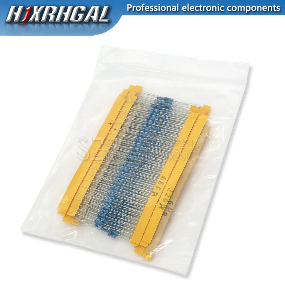 400 ชิ้น/ล็อต 1/4W โลหะฟิล์ม Resistor Assortment Kit 10ohm - 1M โอห์ม 1% ชุดต้านทาน 1K/10K/4.7K/470/