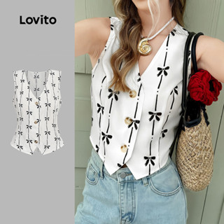 Lovito ปุ่มโบว์ลําลองด้านหน้าสันทนาการฤดูใบไม้ผลิ/ฤดูร้อนหลา…