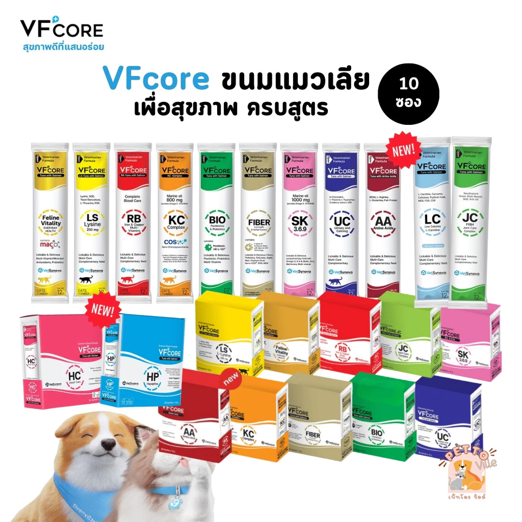 VFcore อาหารเสริมรูปแบบแมวเลีย 10 ซอง