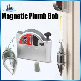 Magnetic Plumb Bob 6Mx520g magnetic plumb measuring tools Levellers With Retractable Line Reel