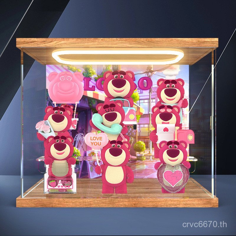 Popmart Acrylic Strawberry Lamp Back Box Dating Blind Storage Box Pixar Style Wonderful Series เหมาะ