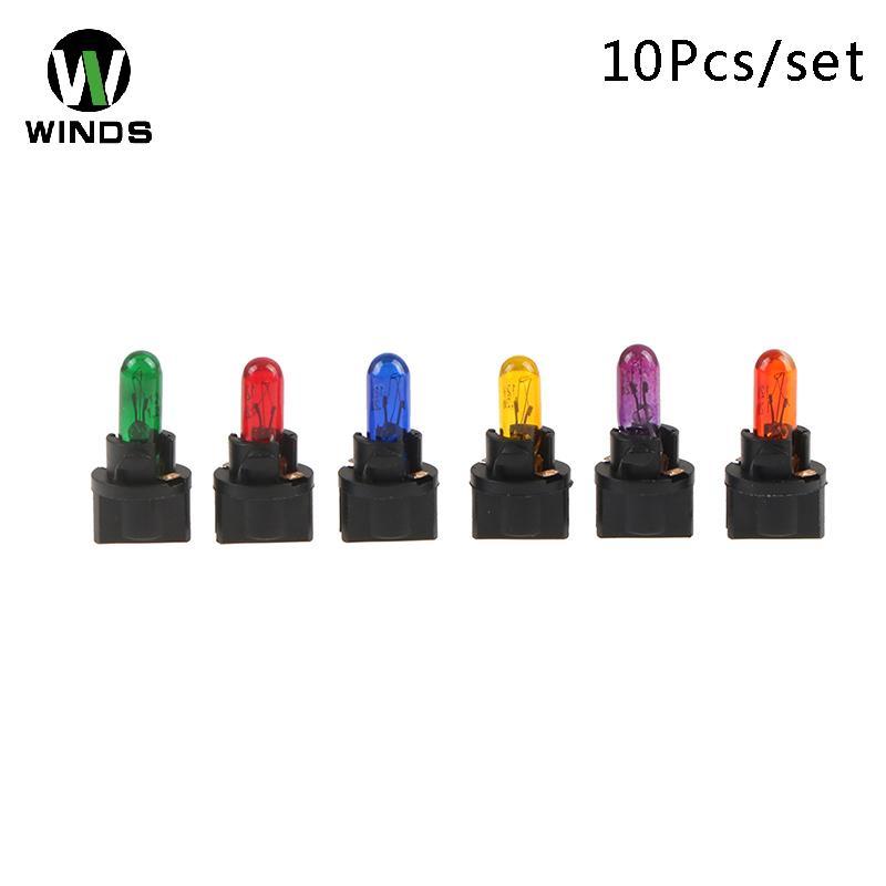 ODS 10PCS T5.5 หลอดไฟ Led W1.2WCar ไฟภายใน Dashboard ตัวบ่งชี้ความร้อน Wedge Auto เครื่องมือโคมไฟเคร