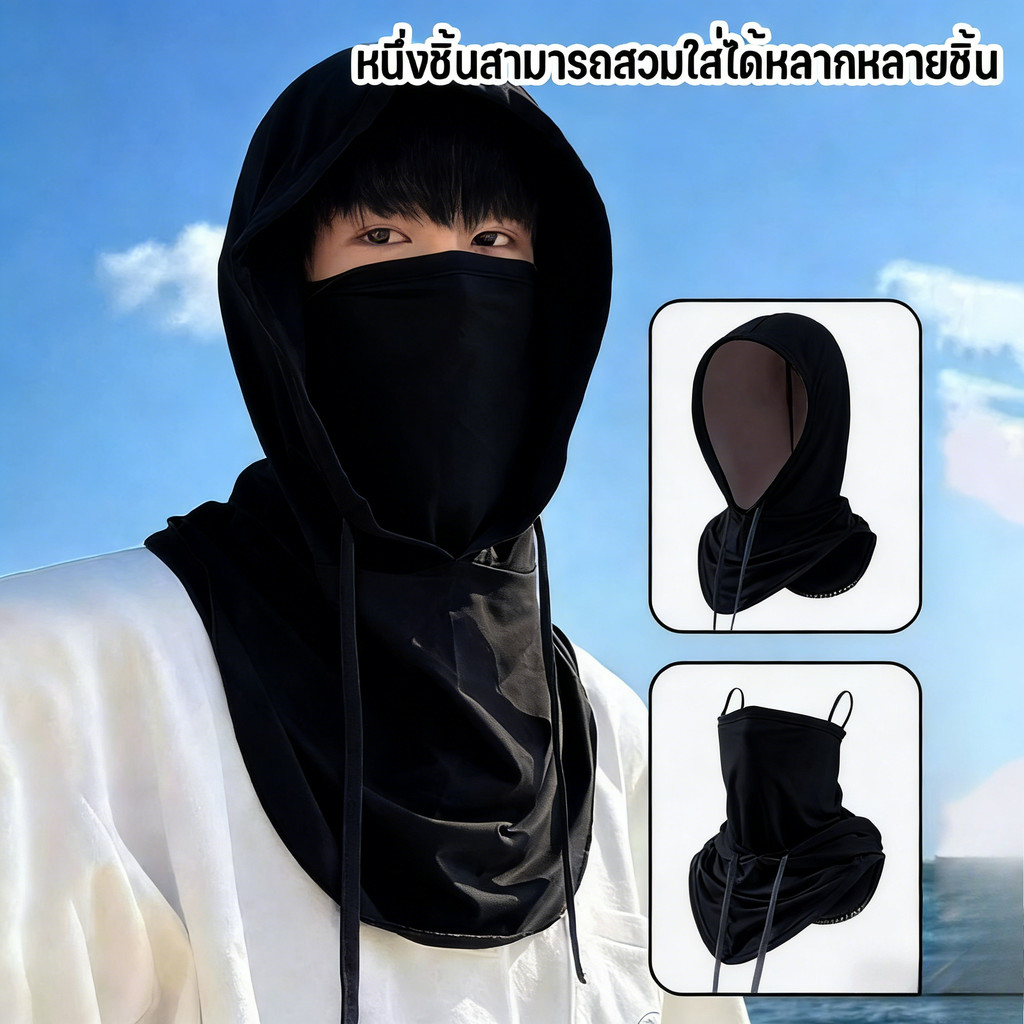 หมวกกันแดด โม่งเย็นกันแดด ป้องกันรังสียูวี UPF50+ หมวกกันแดดกลางแจ้ง  สวมใส่สบาย หายใจสะดวก - รูปที่ 2