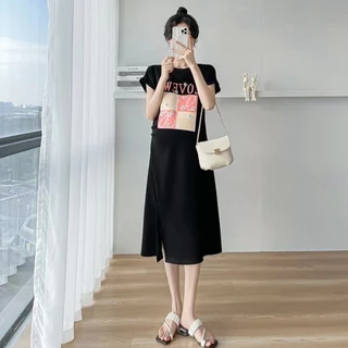 no1shopชุดคลุมท้องฤดูร้อน ชุดคลุมท้องยาวคุณภาพสูงบางให้นม ชุดคลุมท้องยาวแฟชั่น สวมใส่สบาย