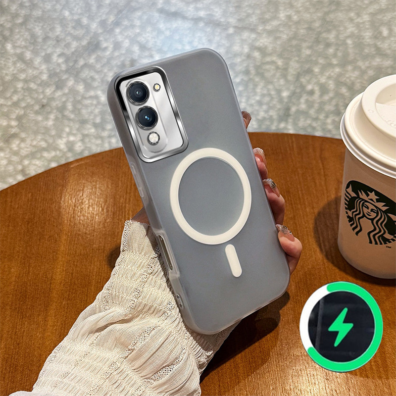 เหมาะสําหรับVIVO Y04 4G Y19 5G Y19E 4G Y29S 5Gเคสโทรศัพท์สีใหม่Jellyกรณีไร้สายแม่เหล็กFrostedกรณี032