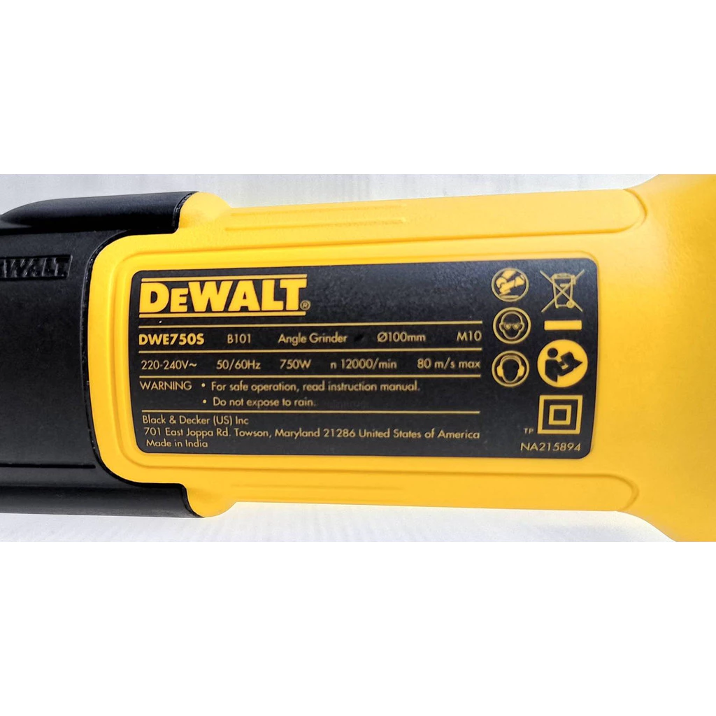 DEWALT เครื่องเจียร 4 นิ้ว 750 วัตต์ รุ่น DWE750S-B1 thumbnail 3