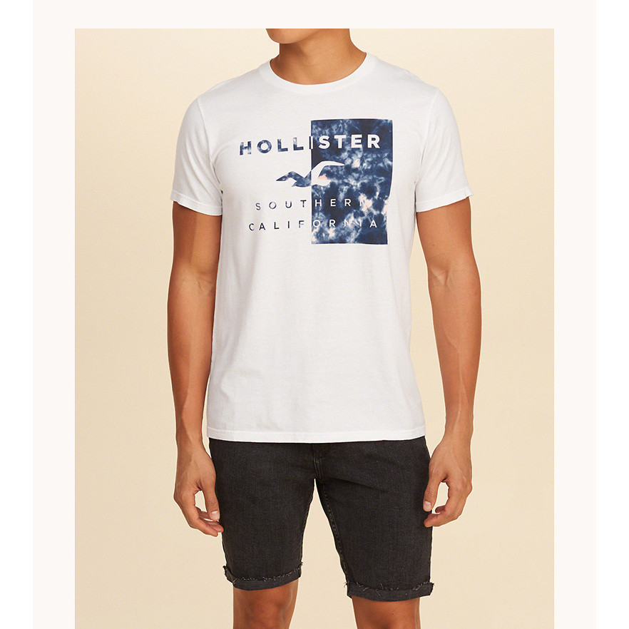ขายร้อน Hollister ผู้ชาย Seagull พิมพ์เสื้อยืดผ้าฝ้าย 100% คอกลมแฟชั่นคุณภาพสูง Casual Pop Top