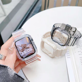 สายนาฬิกาเคส TPU ใส for Iwatch Apple Watch Series 11 10 9 8 7 6 5 4 SE 3 2 46mm 45mm 41 42 44 40 38mm