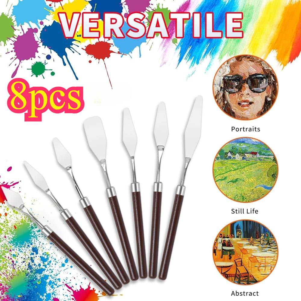ชุดเกรียงปาดสี ชุด 8 ชิ้น เกรียงผสมสีเพ้นท์สี เกรียงสีน้ำมัน เกรียงศิลปะ Art Painting Knifes เกียงปาดสีปลายแหลม