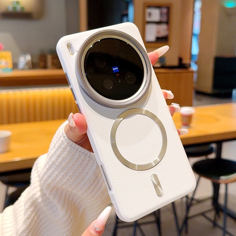 เคสโทรศัพท์แม่เหล็กที่แข็งแกร่งสําหรับ Vivo X300 X200 Pro /mini /Ultra X200S เคสหนังหรูหราเบากรอบเลนส์โลหะพร้อมซิลิโคนอ่อนนุ่มเคสป้องกันการตก - รูปที่ 2