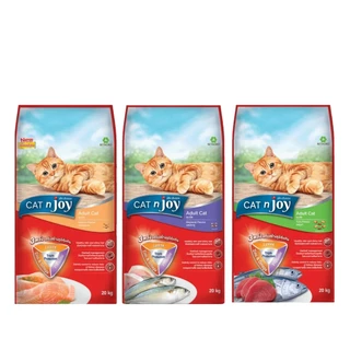 Cat n joy แคทเอ็นจอย อาหารเม็ดแมว ทุกสายพันธุ์ เม็ดกรอบ กินง่าย ยกกระสอบ เม็ดแมว ขนาด 20 kg
