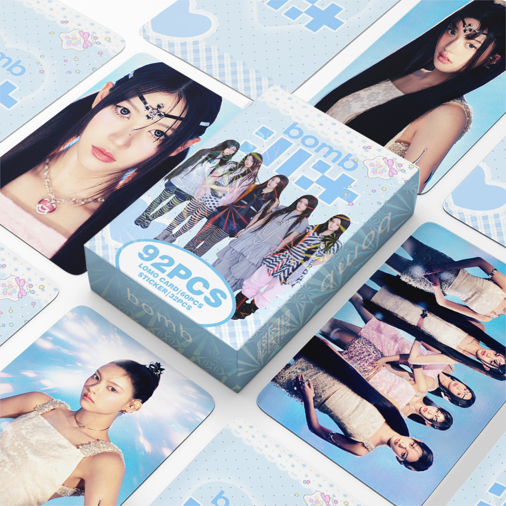 Kpop ILLIT อัลบั้ม BOMB Photocard Lomo Card 60 ชิ้นการ์ด + 32 ชิ้นสติกเกอร์