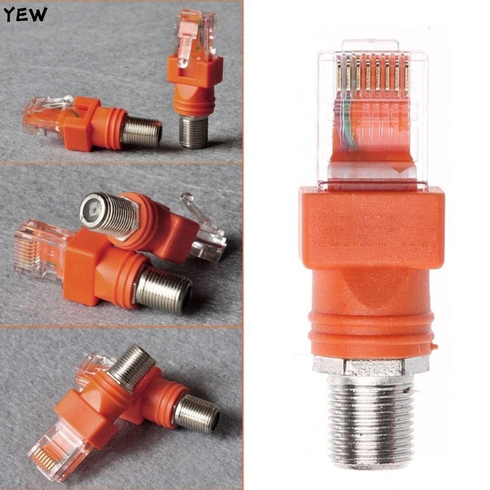 YEW RJ45 ถึง RF Connector, RJ45 ถึง RF หญิงซ็อกเก็ต Coaxial Barrel Coupler อะแดปเตอร์ BNC F-Type Con