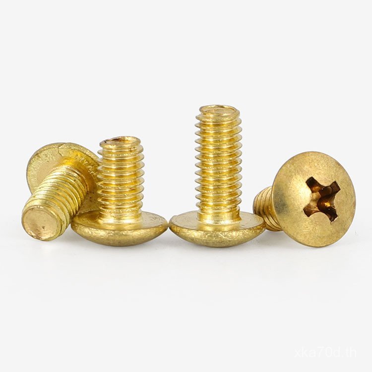 สกรูหัวแบนทองเหลือง Phillips M3M4M5M6 ทองแดง Slotted สกรูหัวแบน Phillips Slot หัวแบนขนาดใหญ่ลวดเครื่