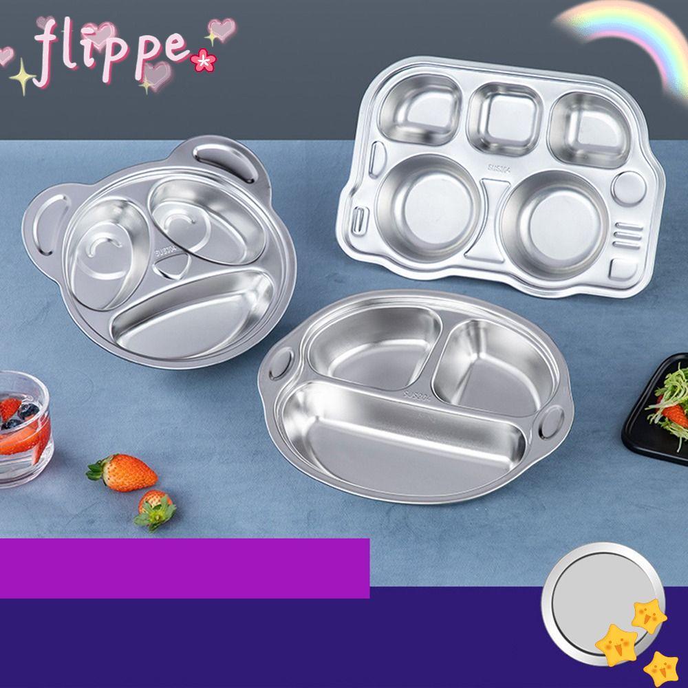 Flippe เด็กแผ่นสแตนเลสในครัวเรือนถาดเด็กวัยหัดเดิน Placemat คอนเทนเนอร์อาหารเด็ก Feeding Mat