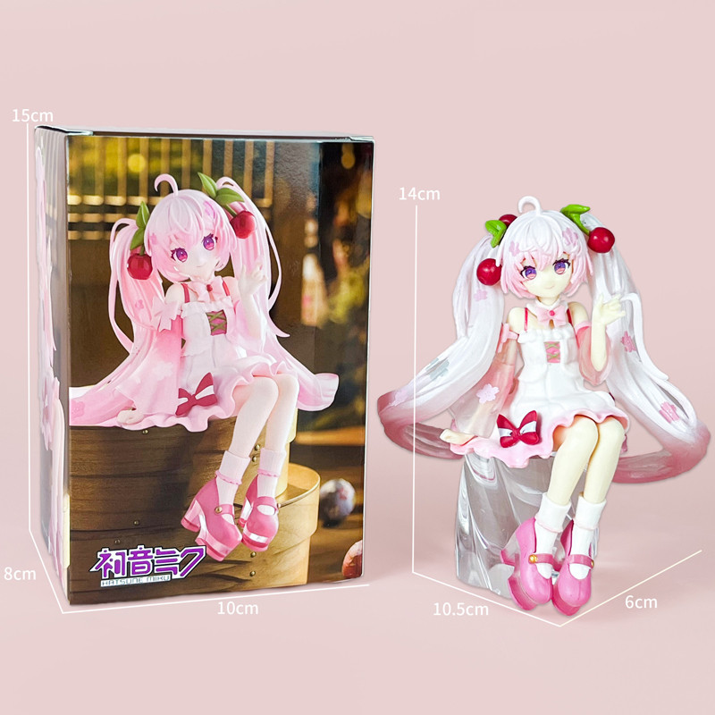 Hot Hatsune Miku อะนิเมะรูปชุดสีชมพู Sakura Miku 2026 Ver PVC รุ่น Action ของเล่น Cherry Pink Blossom ตกแต่งรวบรวมของขวัญ