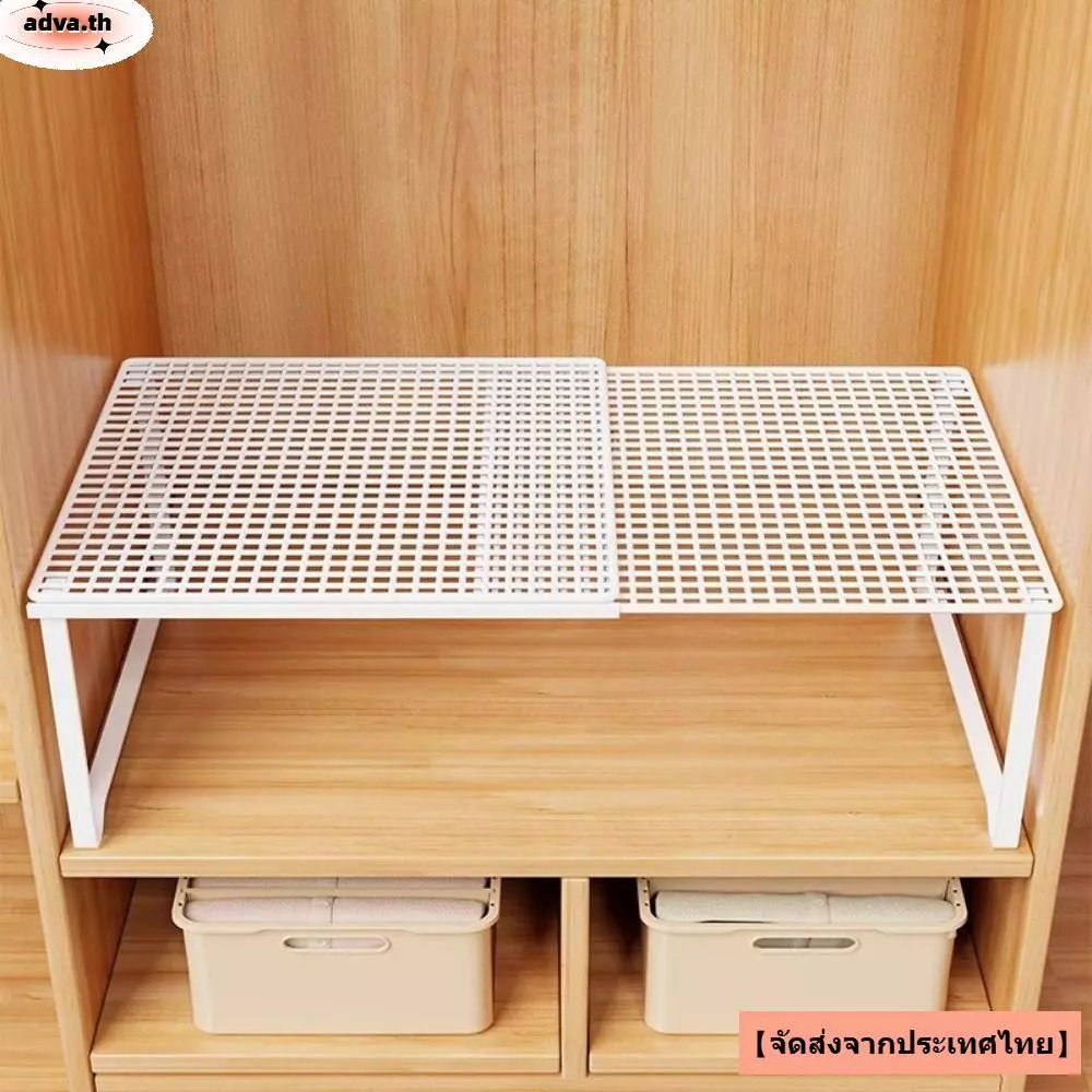 ADVA ตู้เสื้อผ้า Organizer, ขยายชั้นวางตู้เสื้อผ้าแบบปรับได้, DIY โลหะ Retractable ตู้เสื้อผ้า Divider Board ห้องครัว
