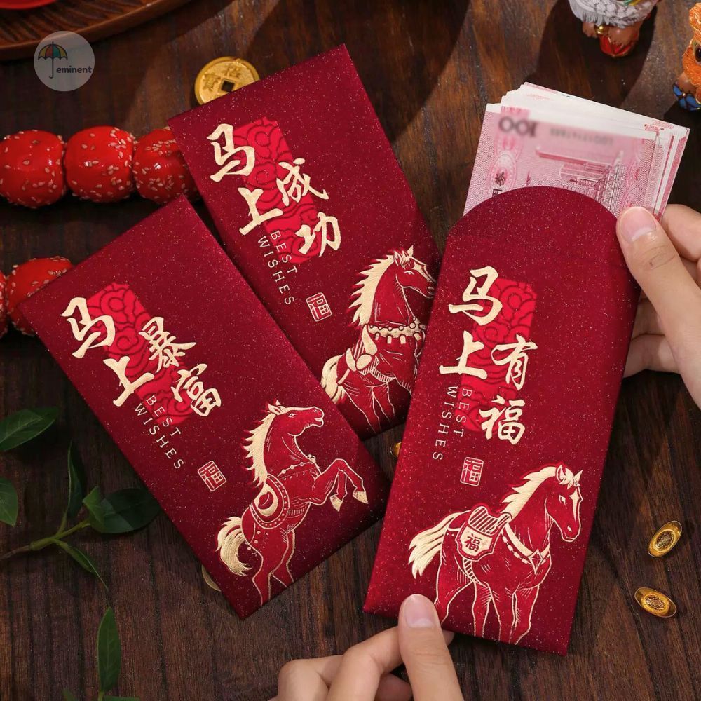 ซองอั่งเปาตรุษจีน ซองแดง ปีมะเมีย 2026 แพ็ค 6 ใบ เรียบหรู สีสันสดใส ต้อนรับเทศกาลตรุษจีนม้าทอง พร้อมส่ง!! - รูปที่ 6
