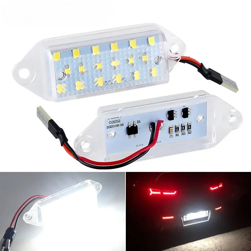 2PCS Canbus LED รถจํานวนป้ายทะเบียนสีขาวสําหรับ Mitsubishi Lancer EVO VIII 2004-2008 EVO X 2008-2018