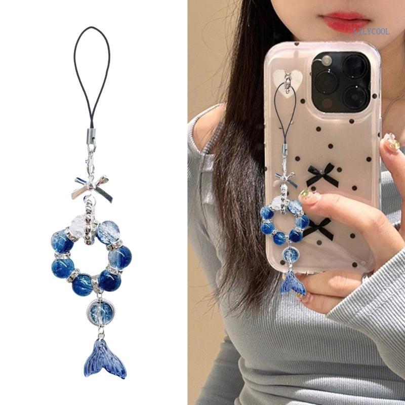 CH Fish Tail และ Bowknot Phone Chain Stylish พวงกุญแจกระเป๋าเครื่องประดับสําหรับ Trend Setters