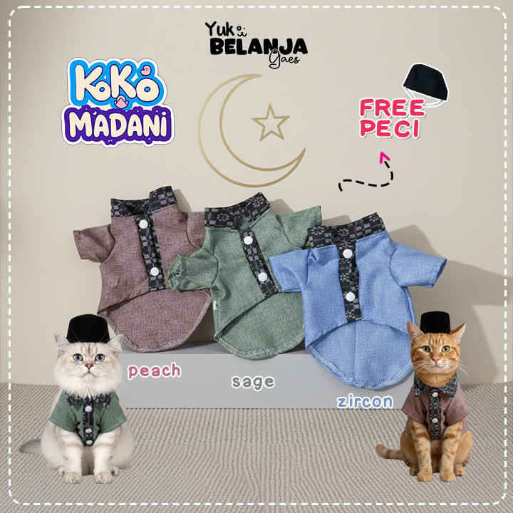[ฟรี PECI] - Eid al-Fitr เสื้อผ้าแมว Koko Madani Series / เสื้อผ้าแมว Size S-XXL