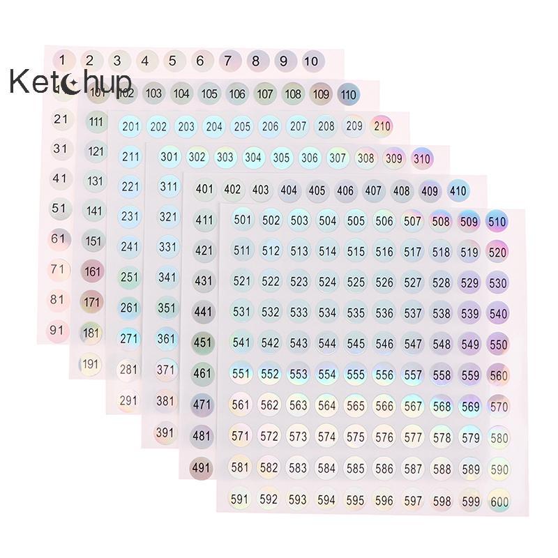 [Ktchup-t] 1 แผ่นกันน้ํา 1-1000 เลเซอร์จํานวนป้าย Stiers สําหรับ DIY Craft Self กาวยาทาเล็บ Lipsti สีจํานวนแท็ก Stier Nice