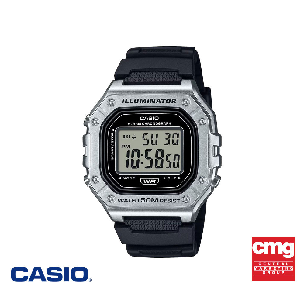 CASIO นาฬิกาข้อมือ CASIO รุ่น W-218HM-7AVDF สายเรซิน สีดำ
