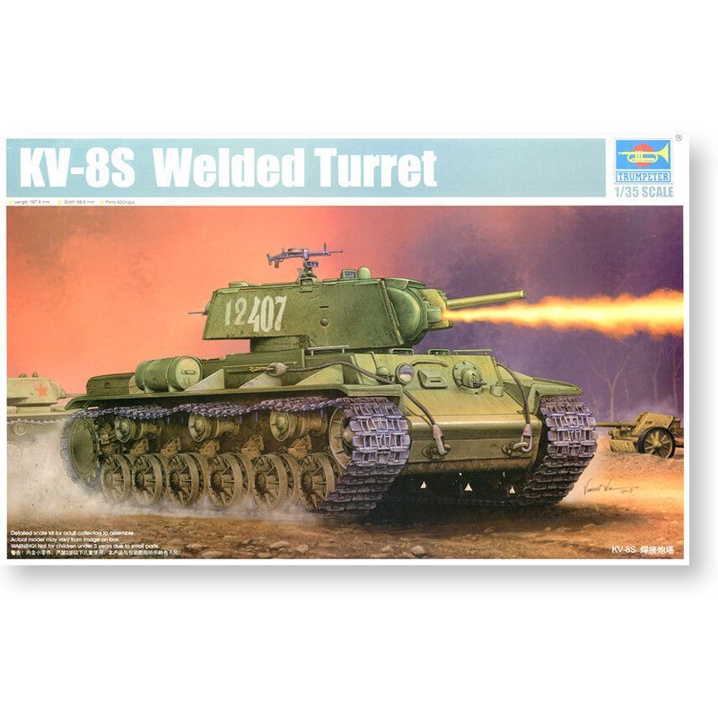 Trumpeter Model 1/35 Ex-Russia KV-8S Heavy Charizard Tank 01568
