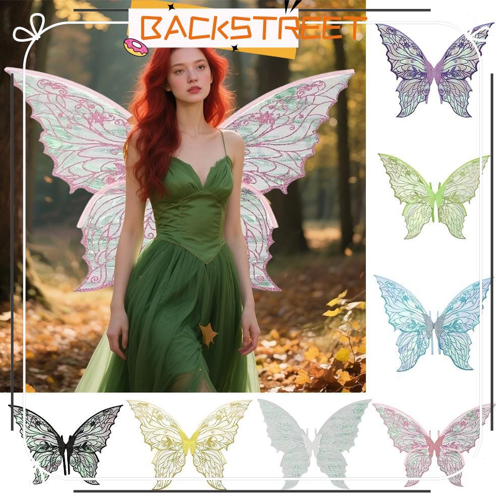 BACKSTAGE Fairy Wings, Dress UP Princess Angel Wing Angel Wings, ตลก Organza ประกาย Cicada Wing Part
