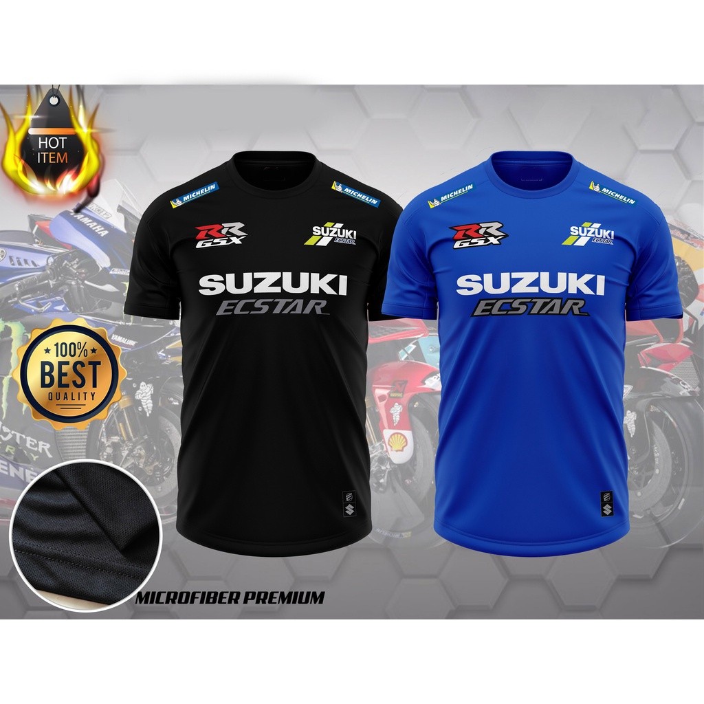 เสื้อยืดไมโครไฟเบอร์ ธีมสปอร์ตมอเตอร์ไซค์ Suzuki Racing Team