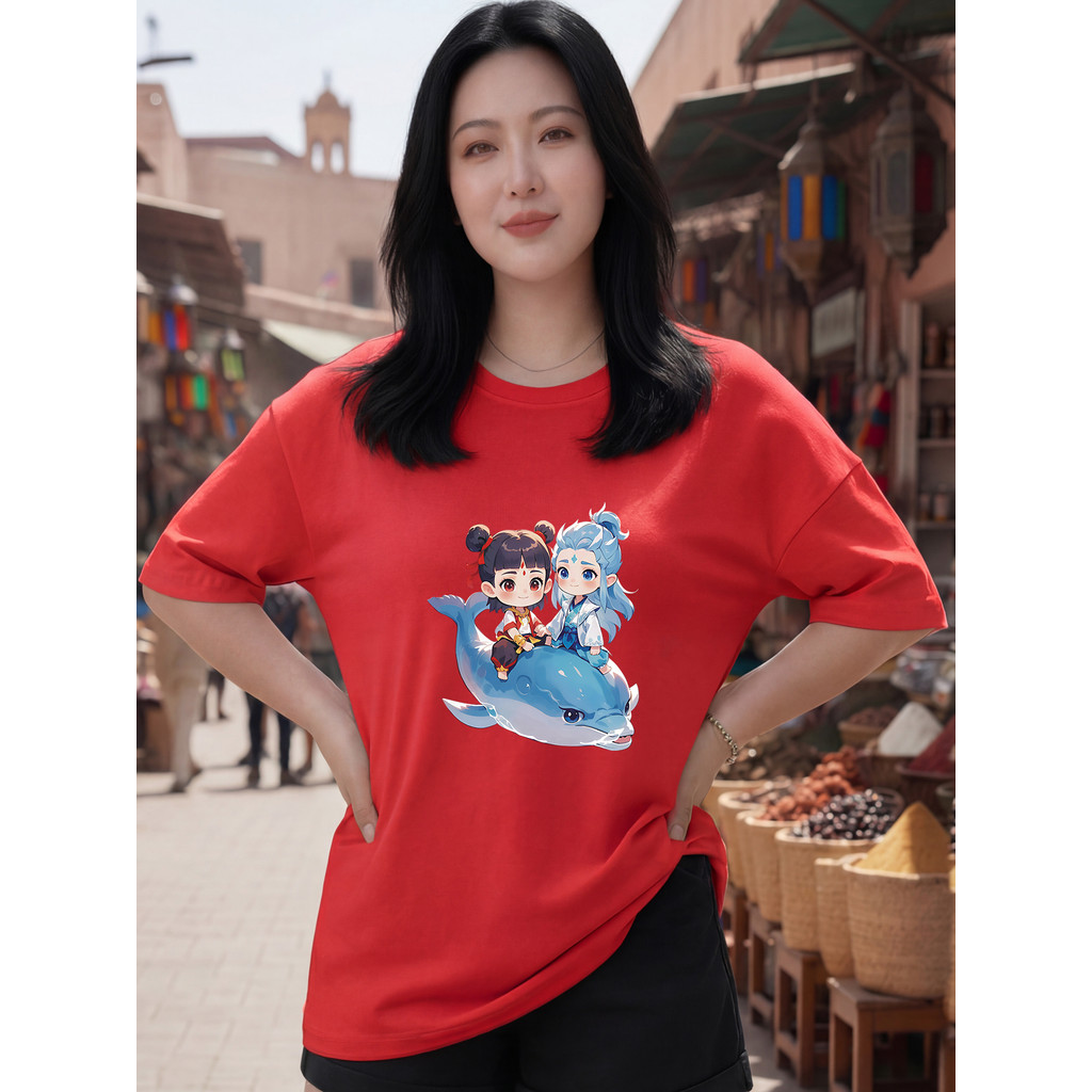 2Y658 [AIYOU] M-5XL เสื้อยืดผู้หญิง Baju Perempuan สไตล์ Crop Top ผู้หญิง Plus ขนาด Seluar สไตล์เกาห