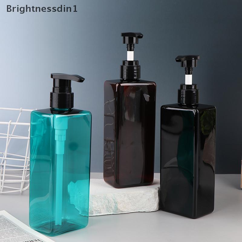 [Brightnessdin] 500ml Body Lotion Square Bottle PET เจลอาบน้ําพลาสติกแชมพูกดขวดปั๊มทนทานรีฟิลภาชนะสํ