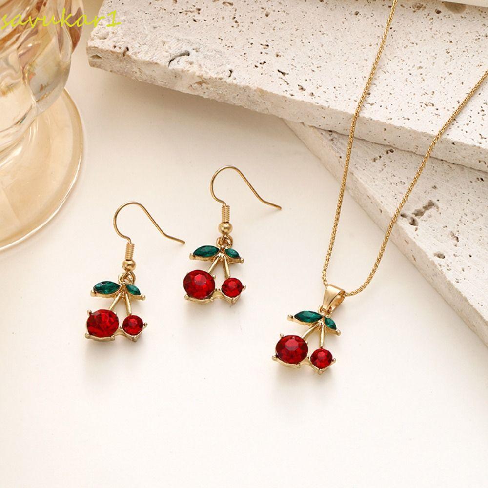 Lumen หูฟังเพทาย, สร้อยคอจี้รูปเชอร์รี่คริสตัลเทียม, สไตล์อินสตาแกรม ออกแบบเฉพาะเจาะจง