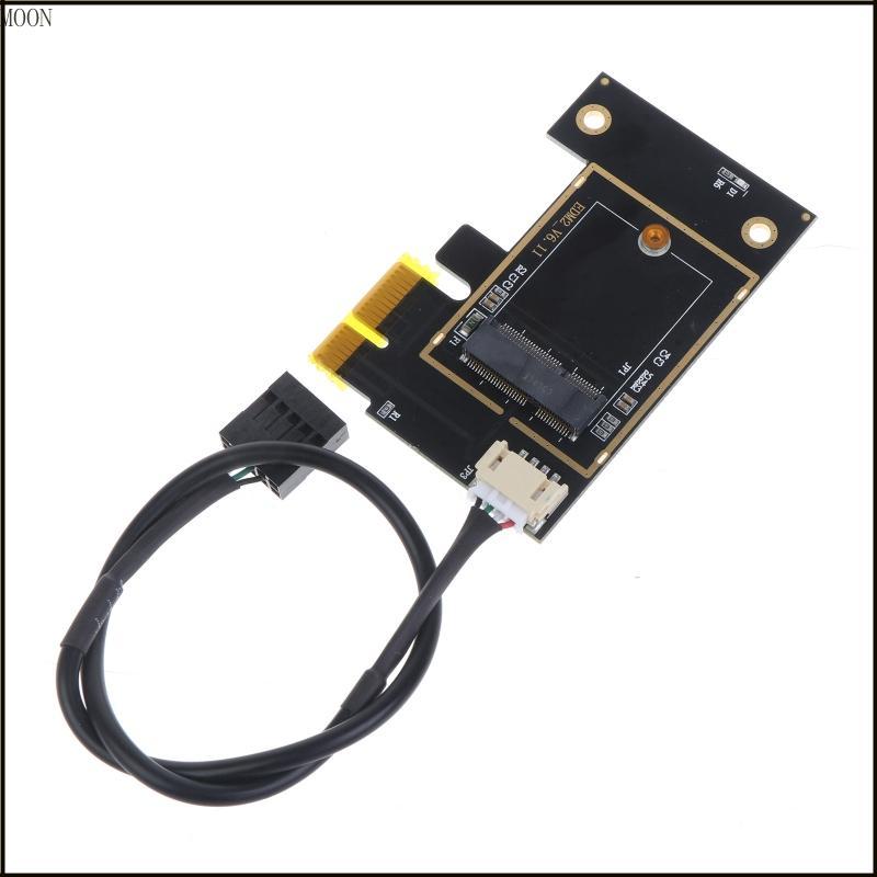 MOON PCI-E 1X สําหรับ M 2 NGFF เดสก์ท็อป WI-FI อะแดปเตอร์สําหรับ AX200 9260AC 8260AC 7265AC 72