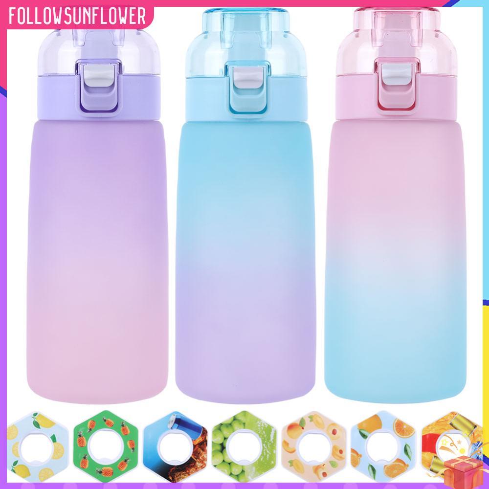 ขวดน้ําอากาศขนาด 600 มล. พร้อม 7 ฟลาโวร์ Pods กลิ่นถ้วยน้ําขวดน้ําดื่มเหมาะสําหรับยิมโรงเรียนกีฬากลา