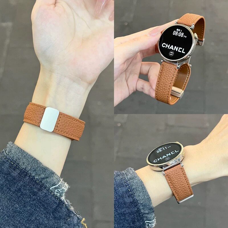 [เรือแผ่นดินใหญ่] สายนาฬิกาอุปกรณ์เสริมนาฬิกาลายลิ้นจี่แม่เหล็กที่ใช้งานได้ GT5GT4 สาย GT2 ผู้ชายผู้