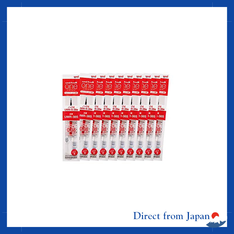 Mitsubishi Pencil Uni-ball One Gel Pen Refills 0.38 Red 10 Pack UMR38S.15