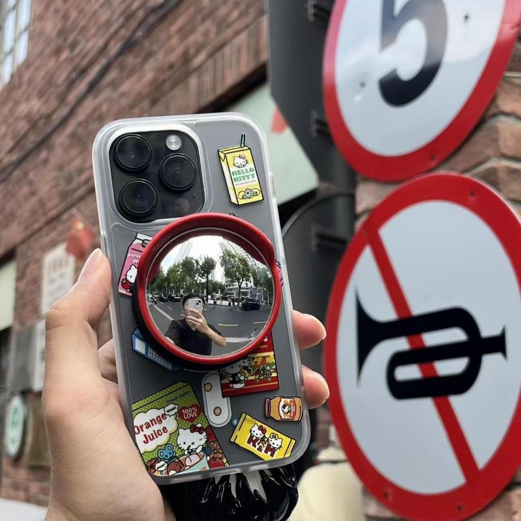 J2LA L68U Magsafe ขาตั้งโทรศัพท์มุมกว้างกระจกหมุนถุงลมนิรภัยแบบพกพาขาตั้งแม่เหล็กกระจกมือถือ Creativ