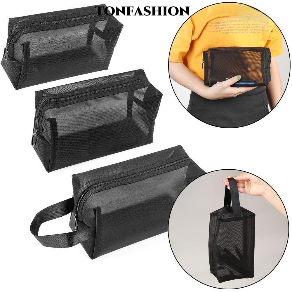 Tonfashion กระเป๋าเครื่องสําอาง กระเป๋าตาข่าย สําหรับตั้งแคมป์