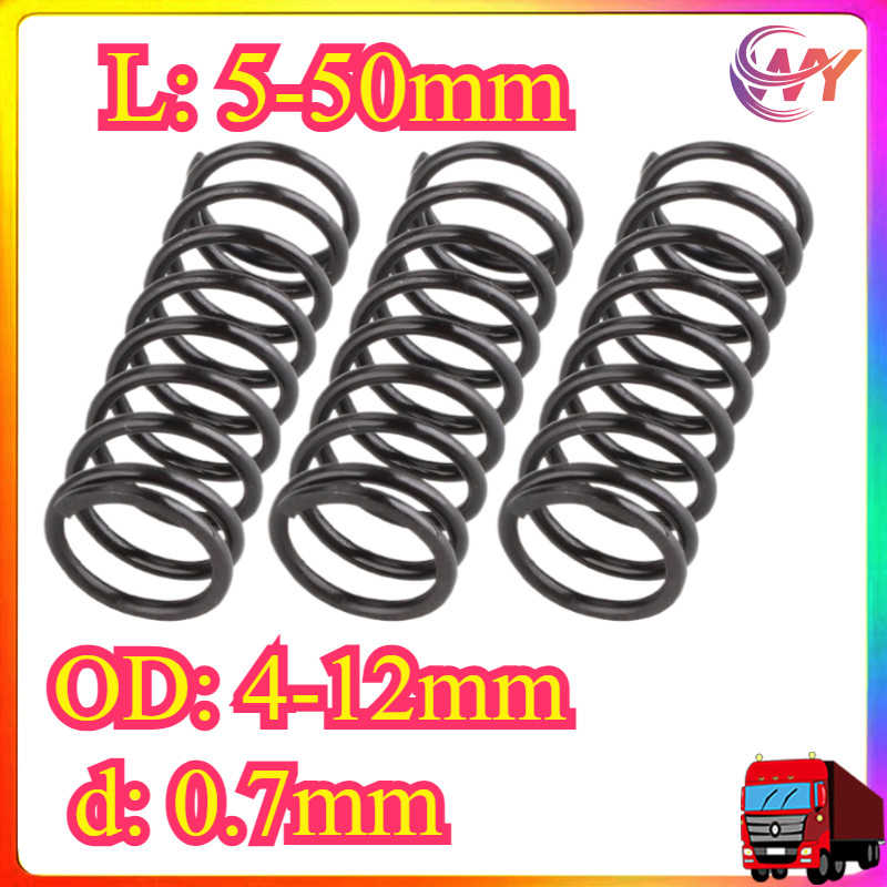 65Mn สปริงเหล็กอัดสปริง d0.7mm*OD4-12mm*L5-50mm แรงดันแรง สปริงคืน สปริงอัด สปริงป้องกันความเมื่อยล้