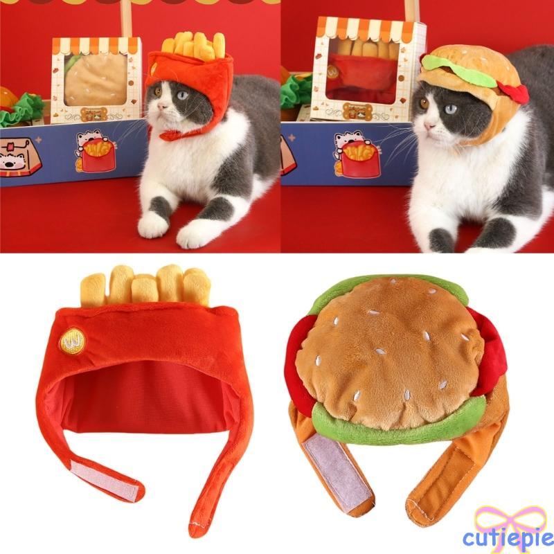 Cutie Warm Plush Pet Hamburger Hat สุนัขหูป้องกันหมวกการ์ตูนสําหรับหลากหลายสายพันธุ์