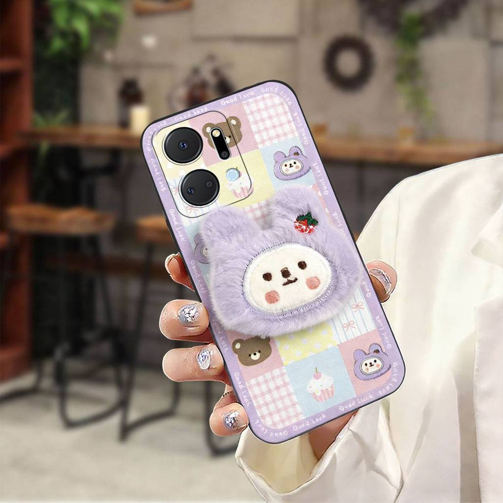 ตุ๊กตาทนทานเคสโทรศัพท์สําหรับ Honor X7a/Play7T 5G น่ารัก Anti-knock ซิลิโคนเต็มห่อผ้ากันน้ํา Patch น