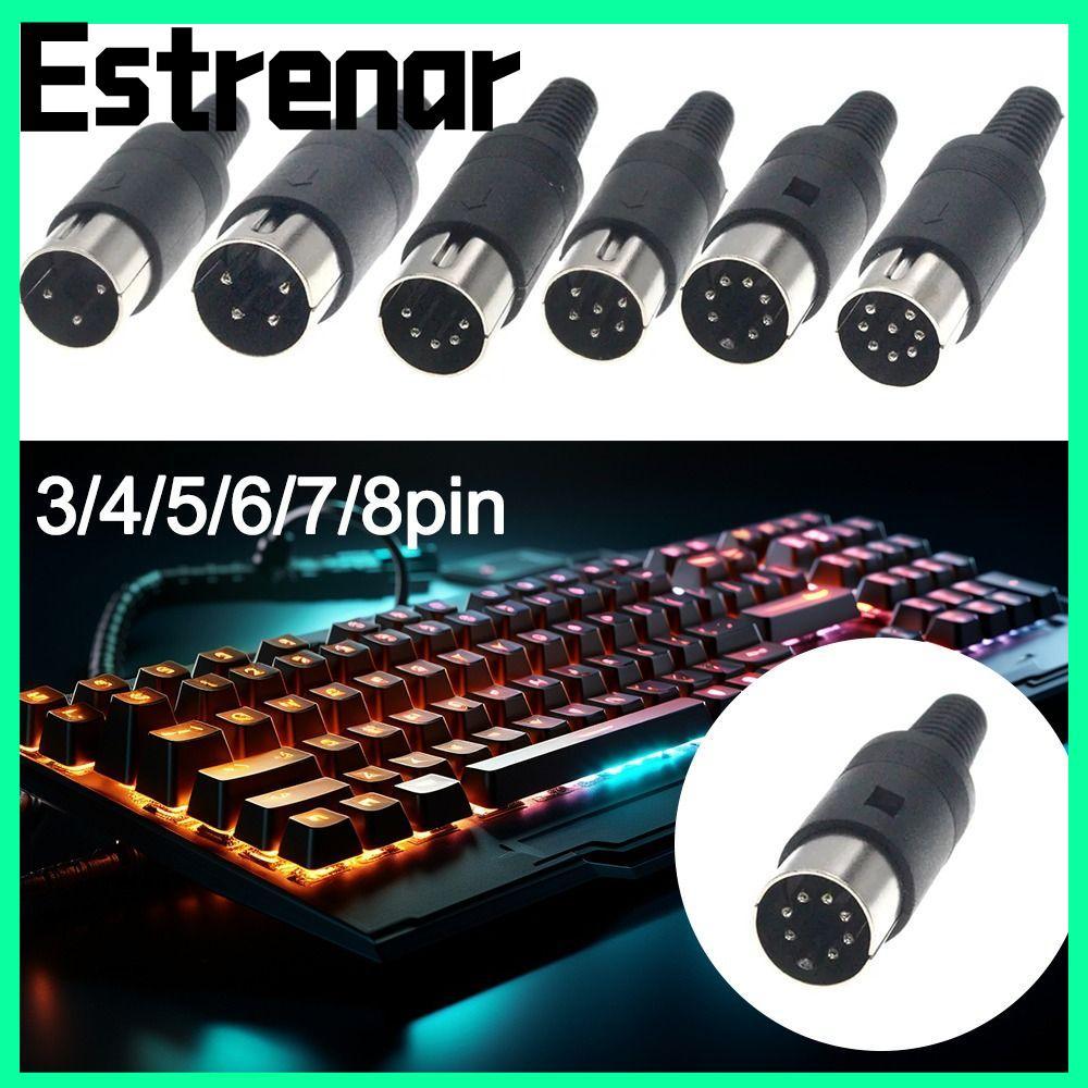 ESTRENAR DIN ชายหญิงปลั๊ก,แชสซี MIDI Power Source Plug Audio AV Connector Adapter, DIN Audio Adapter