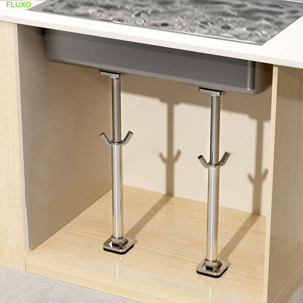 FLUXO ขายึดอ่างล้างจาน Undermount, สแตนเลส Telescopic Undermount Sink Support, ก้านรองรับชุดซ่อมอ่างล้างจานแบบปรับได้ภายใต้เคาน์เตอร์