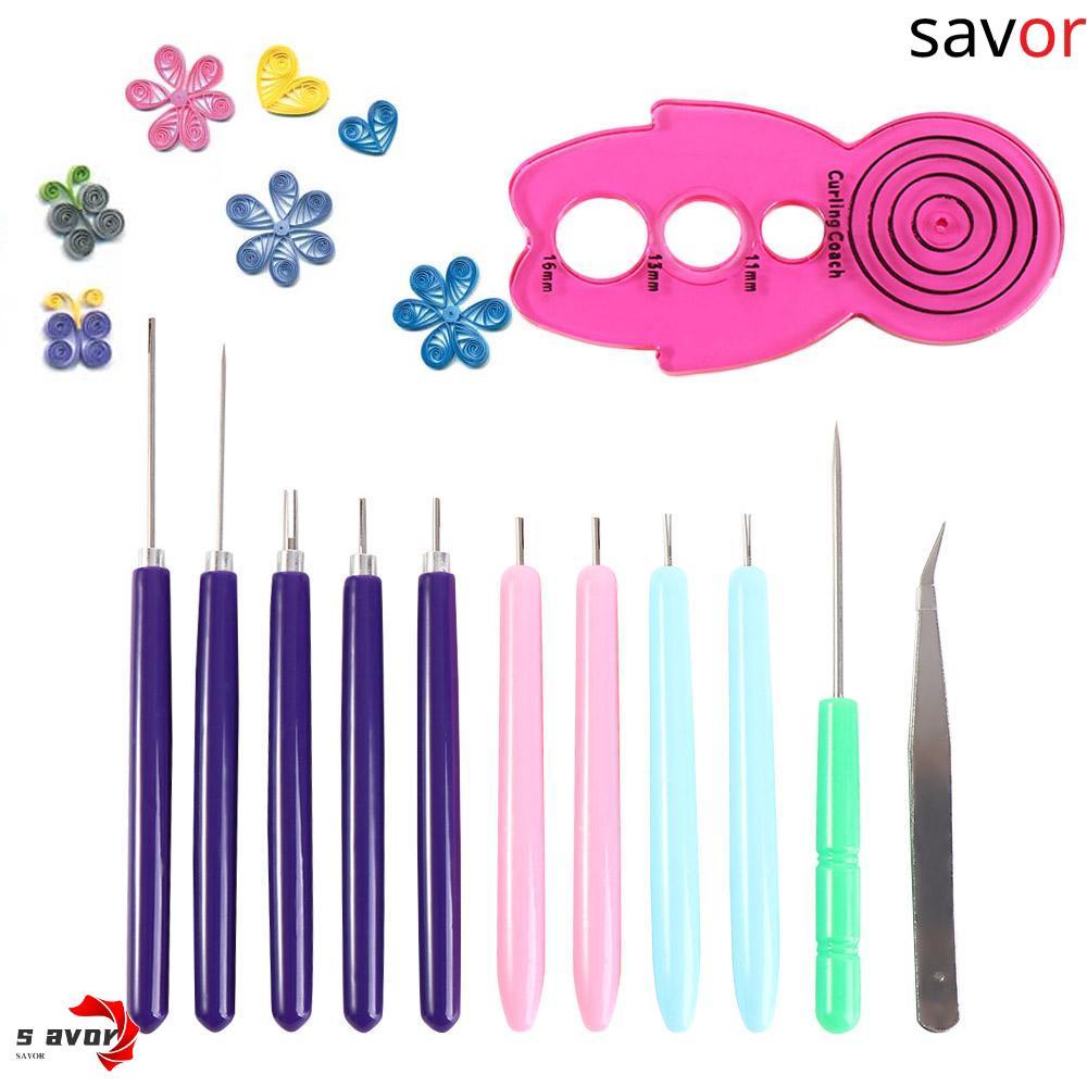 CHROM 12PCS Quilling Needle Kit, Paper Curling Quilling Slotted Pen Paper Quilling Tools, Paper Stri