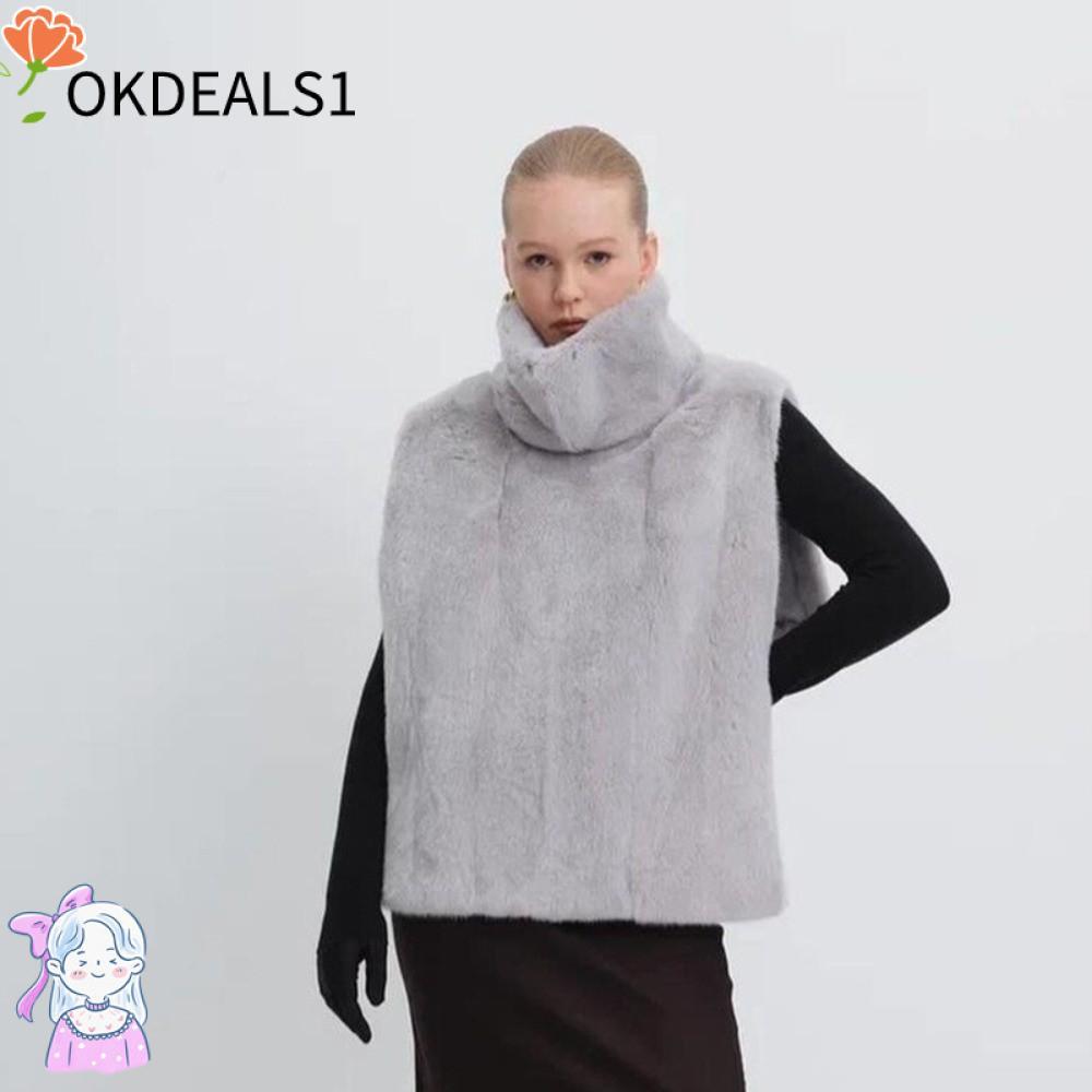 DEALSHOP เสื้อกั๊กขนสัตว์เทียม เสื้อกล้ามคอเต่า Eco Mink Fur