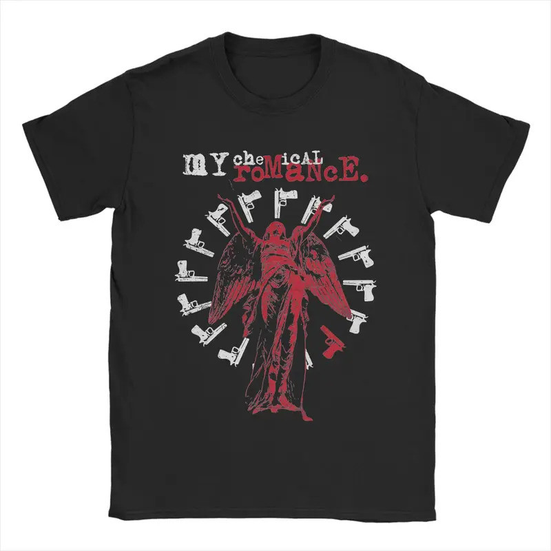 เสื้อยืดวง Mcr แนวพังก์ร็อก สำหรับผู้ชายและผู้หญิง ผ้าฝ้ายแท้ คอตตอน คอกลม เสื้อยืด My Chemical Roma
