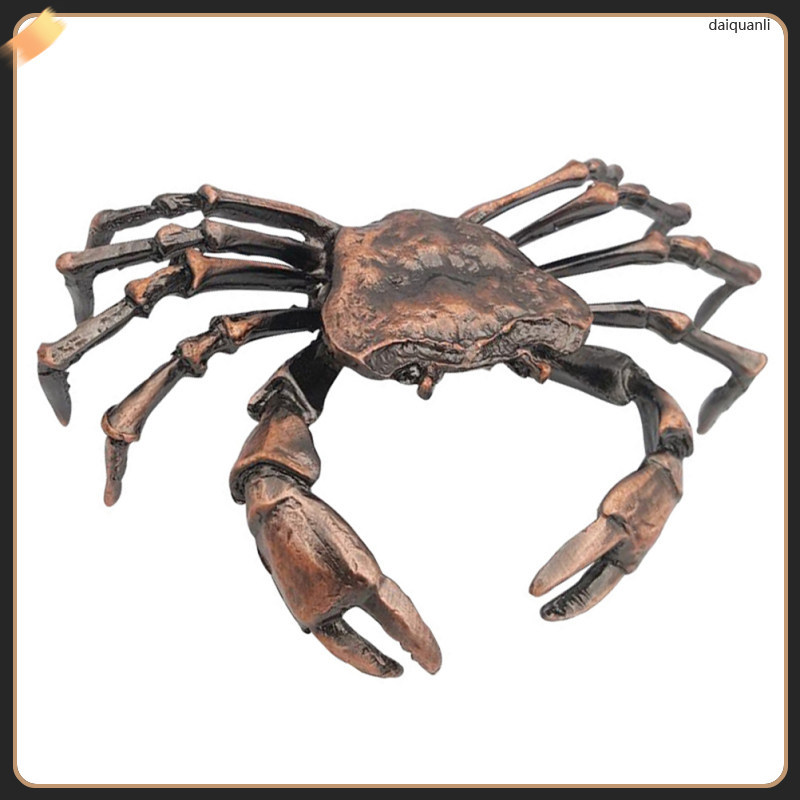 Artistic Brown Alloy Crab Figurine เครื่องประดับชาสําหรับเดสก์ท็อปและ Tearoom Display daquanli