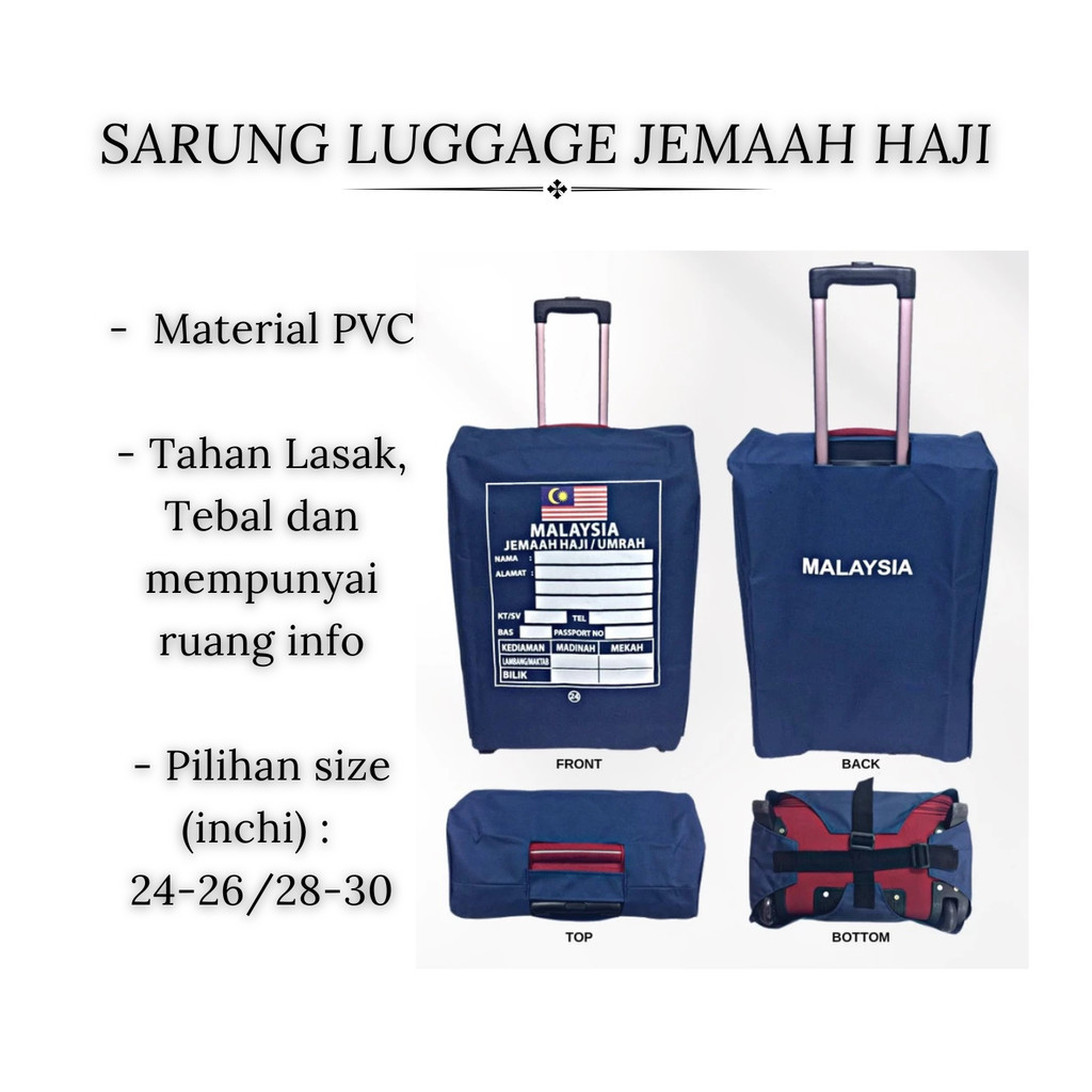 HAJJ UMRAH LUGGAGE COVER / TRAVEL LUGGAGE COVER / DURABLE / NOT EASILY